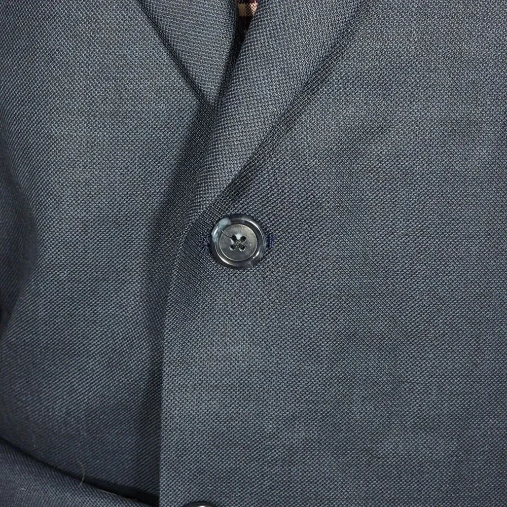 JOS A BANK Men's Sport Coat Blazer Three Button Navy Blue Silk Wool Ramie Sz 44L